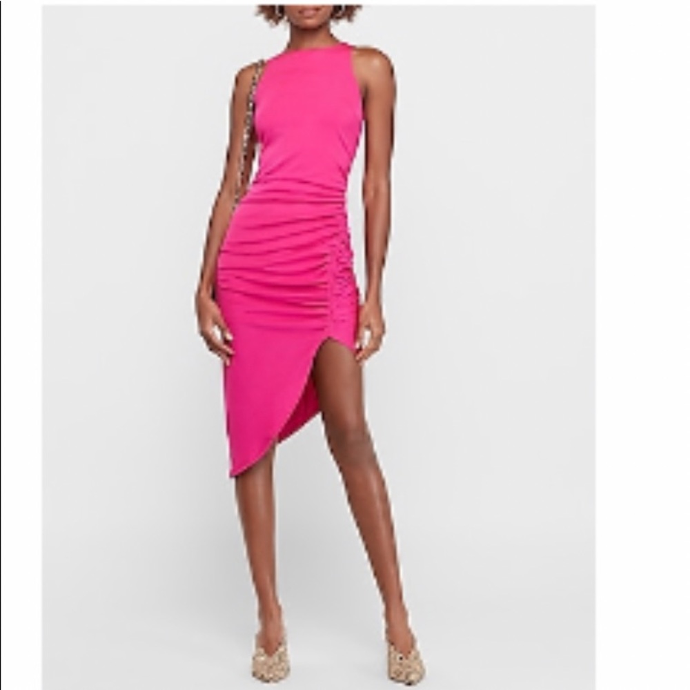 Express asymmetrical sleeveless dress-Berry Pink. Sz M 8-10